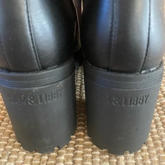 Sam & Libby Black‎ Chunky Heel Boots - Picture 8 of 12